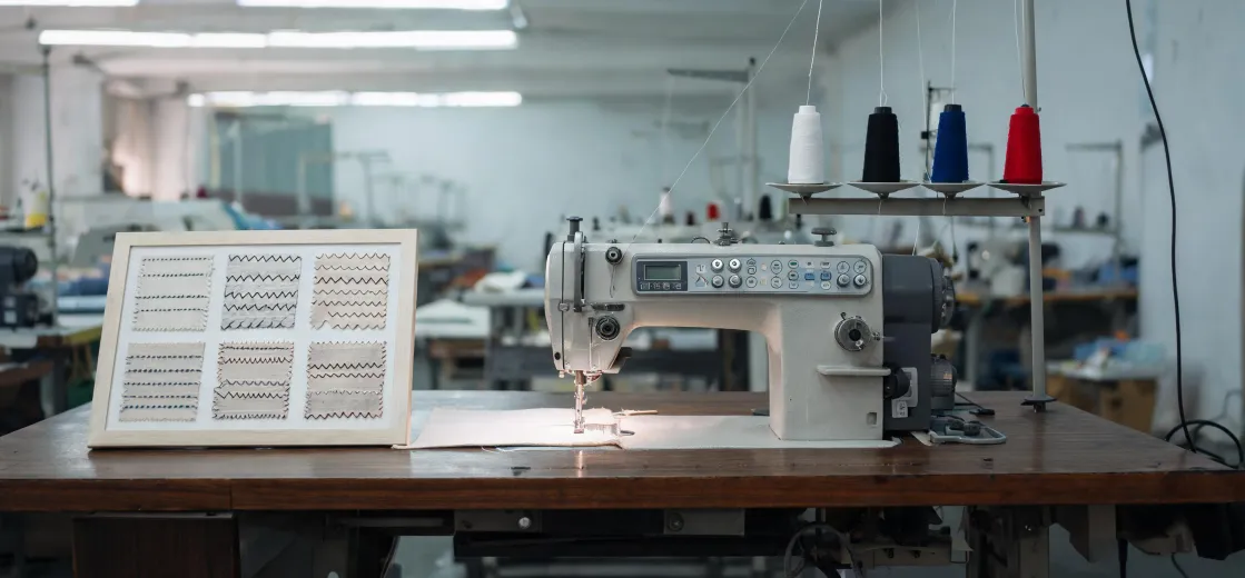 Industrial sewing article workspace